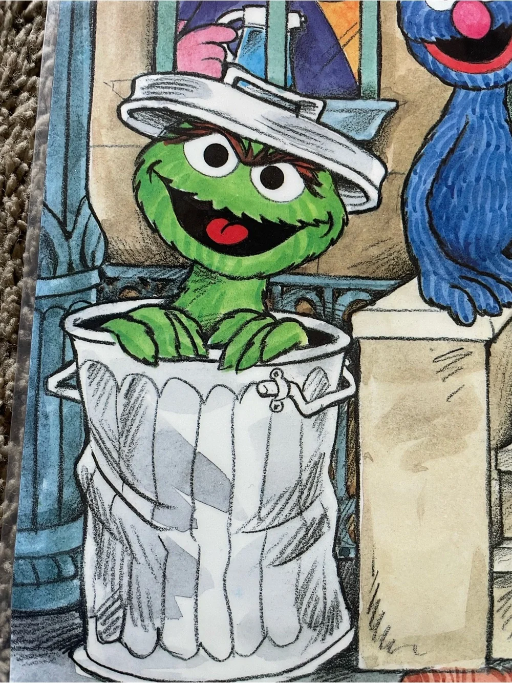 Vtg Sesame Street 70s Classroom Poster Muppets Inc Oscar Bert Ernie ADP0014 RARE